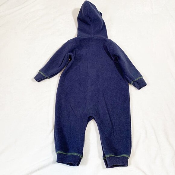 5/$25 Carter's fleece winter moose footless hooded long sleeve pants romper - Picture 5 of 5